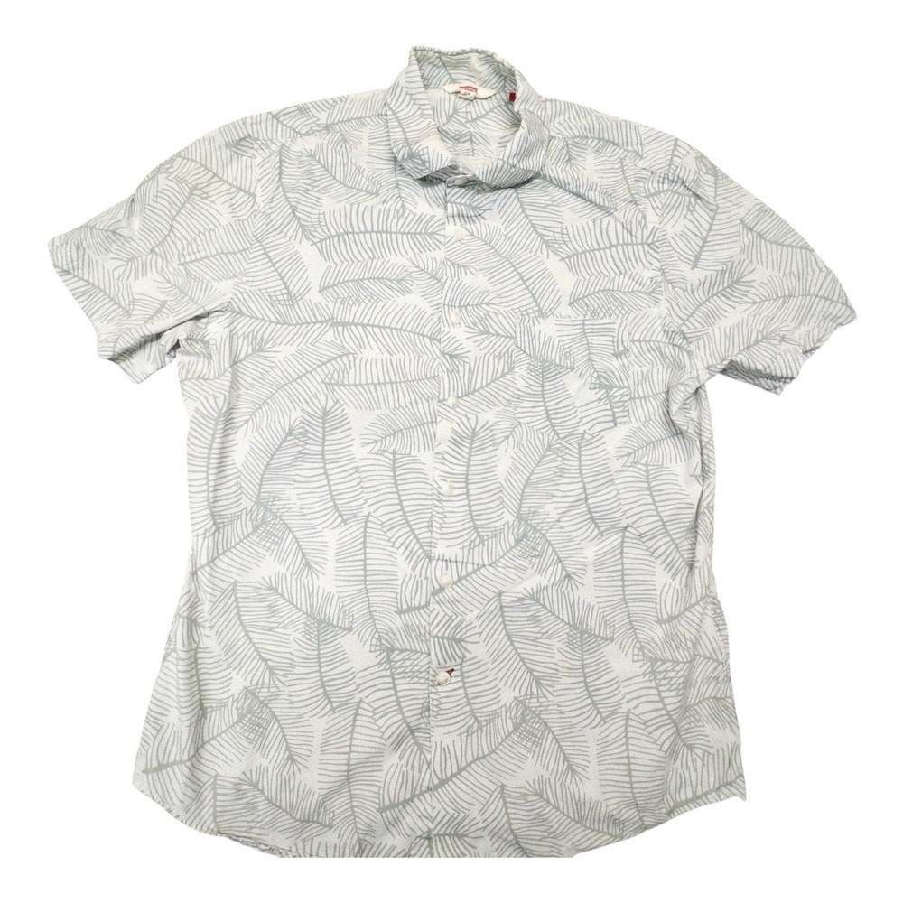 Hudson North Hawaiian Shirt Mens Medium Floral Flower Button Up Resortwear Beach